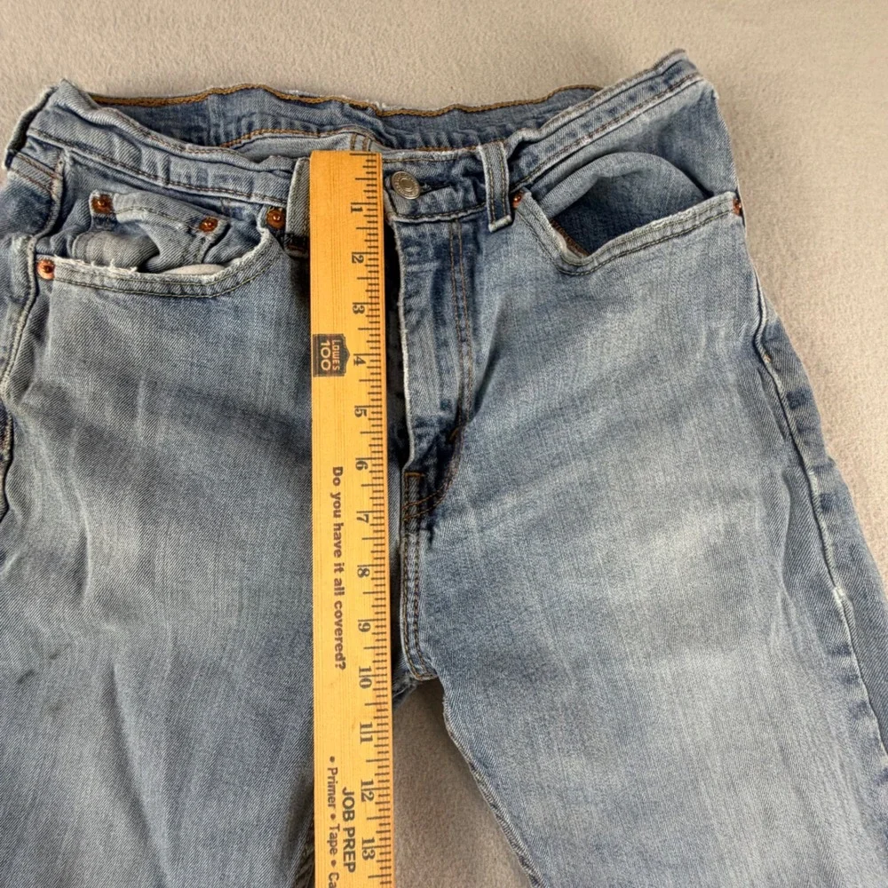 Levi 505 Regular Fit Straight Leg Jeans Light Wash Blue Denim Mens Size 32x34